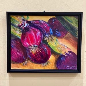 Original Acrylic painting Red Onions